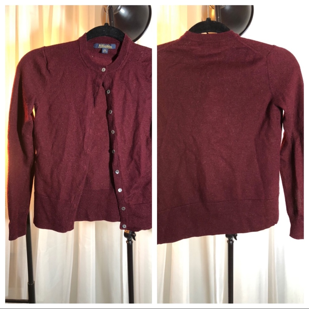 Brooks Brothers Wool Maroon Cardigan XS
